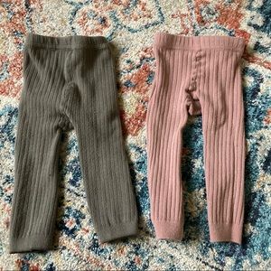 Ribbed Knit Leggings in Muted Tones